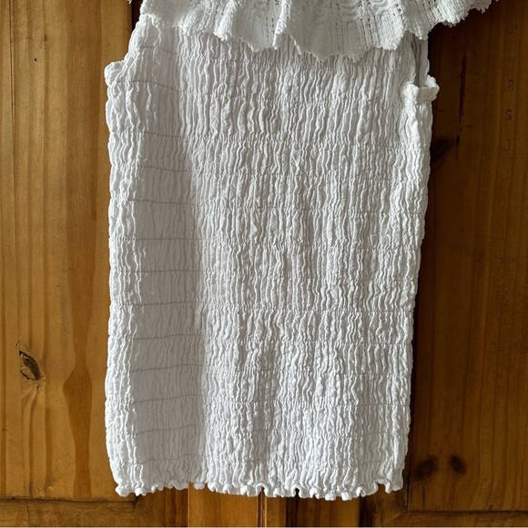 Giocam White Off The Shoulder Summer Vacation Ruffle Top 100% Cotton - Large - Picture 7 of 16